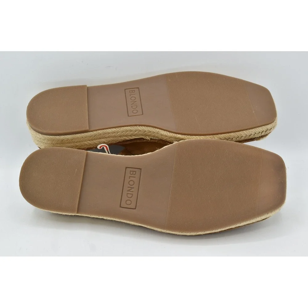 Blondo Hiliana Espadrille Sandals Womens 7.5 Tan Suede Water Resistant Platform